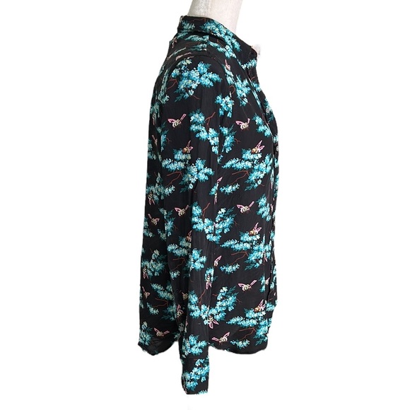 J. Crew Silk Botanical Bees Printed Button Down Blouse - 6 - Picture 7 of 14